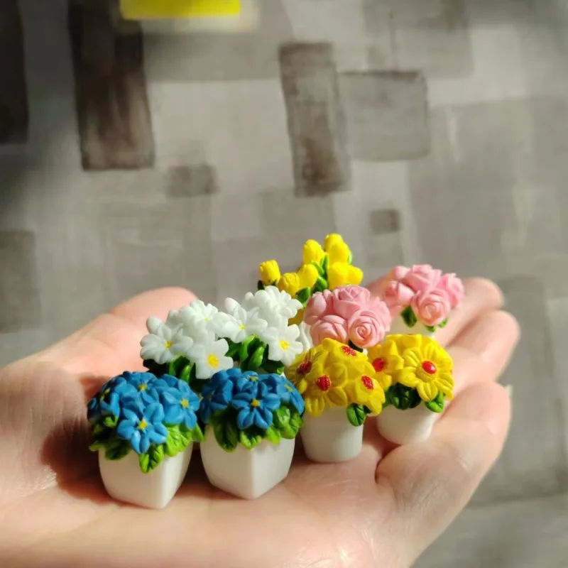 New 10 pcs rose flower plants/doll house//miniatures/lovely cute/fairy garden gnome/moss terrarium decor/crafts/bonsai