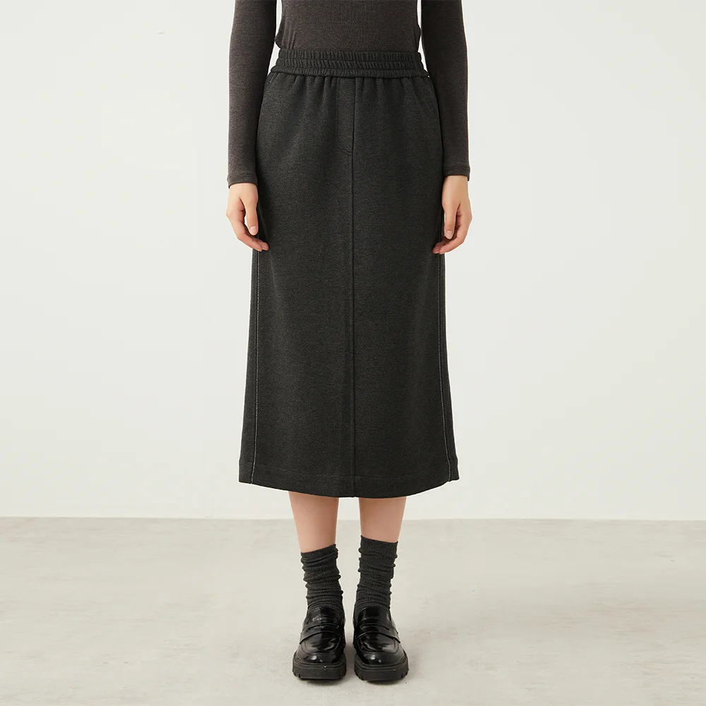 K2507W Luxury Women's Slim Fit Acetate Woolen Skirt High Quality Lady's Wrap Hip Skirt Fashionable Elegant