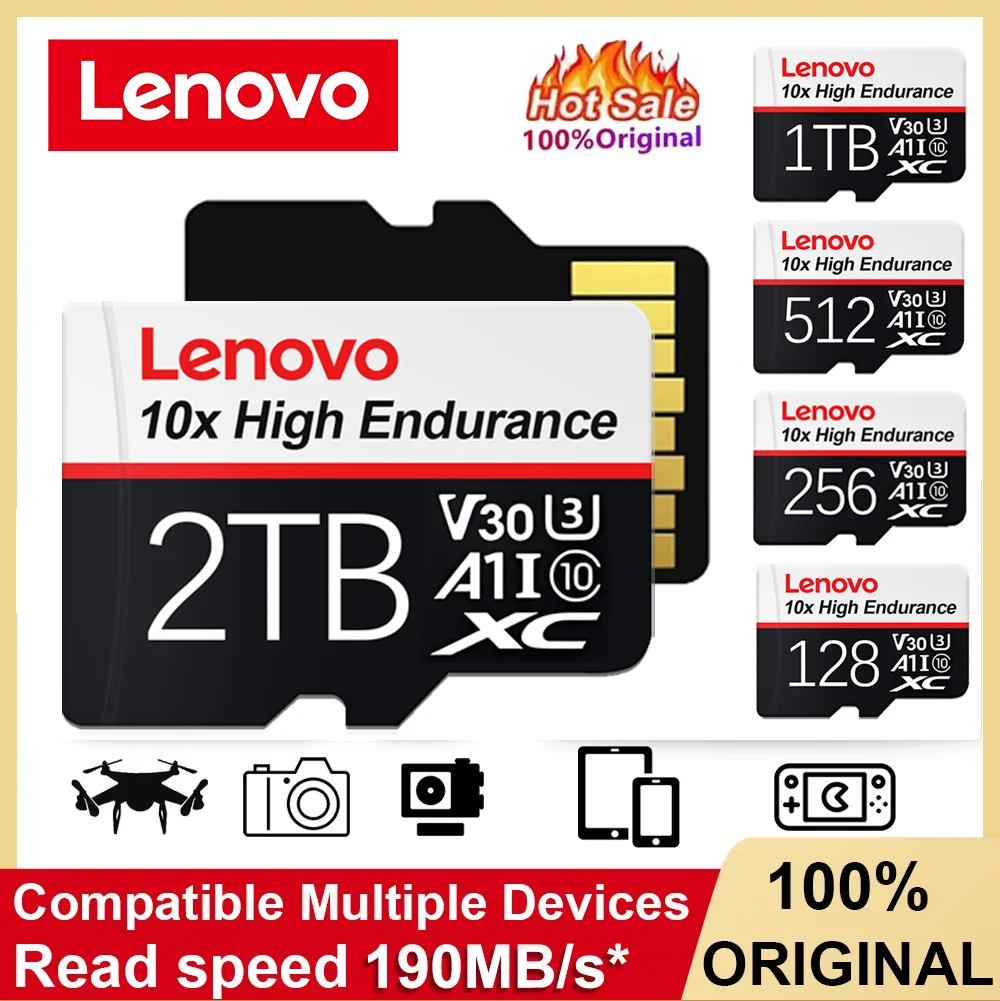 

Высокоскоростная карта памяти Lenovo 2 ТБ, 512 ГБ, класс 10, Micro TF SD-карта, 1 ТБ SD-карта памяти для коммутатора Nintendo
