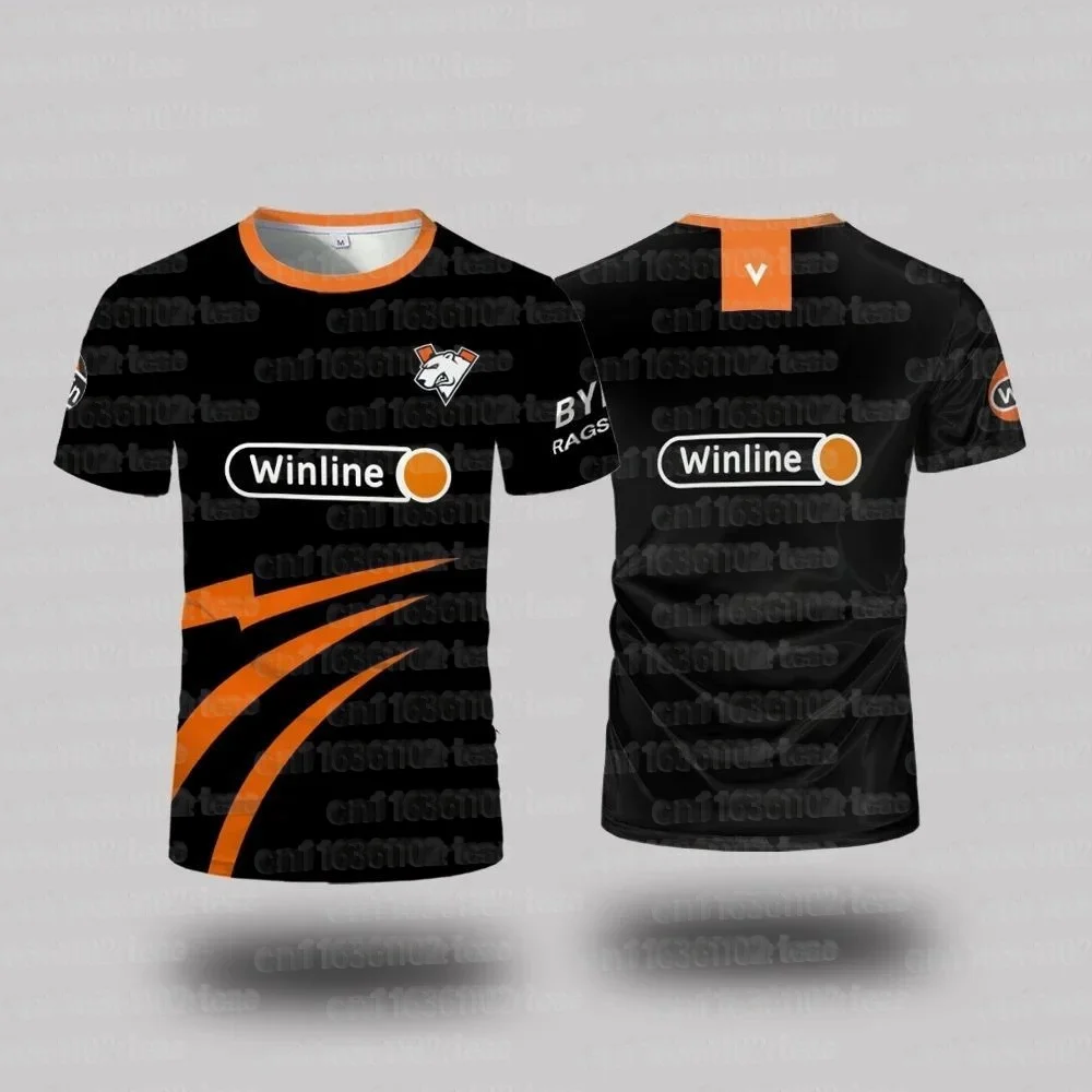 Virtus.Pro Esports Club Uniformen Sommer Outdoor Sport Atmungsaktives T-Shirt Locker Sitzende Alltagskleidung Lässiger Rundhals-Pullover Familien-Partnerlook