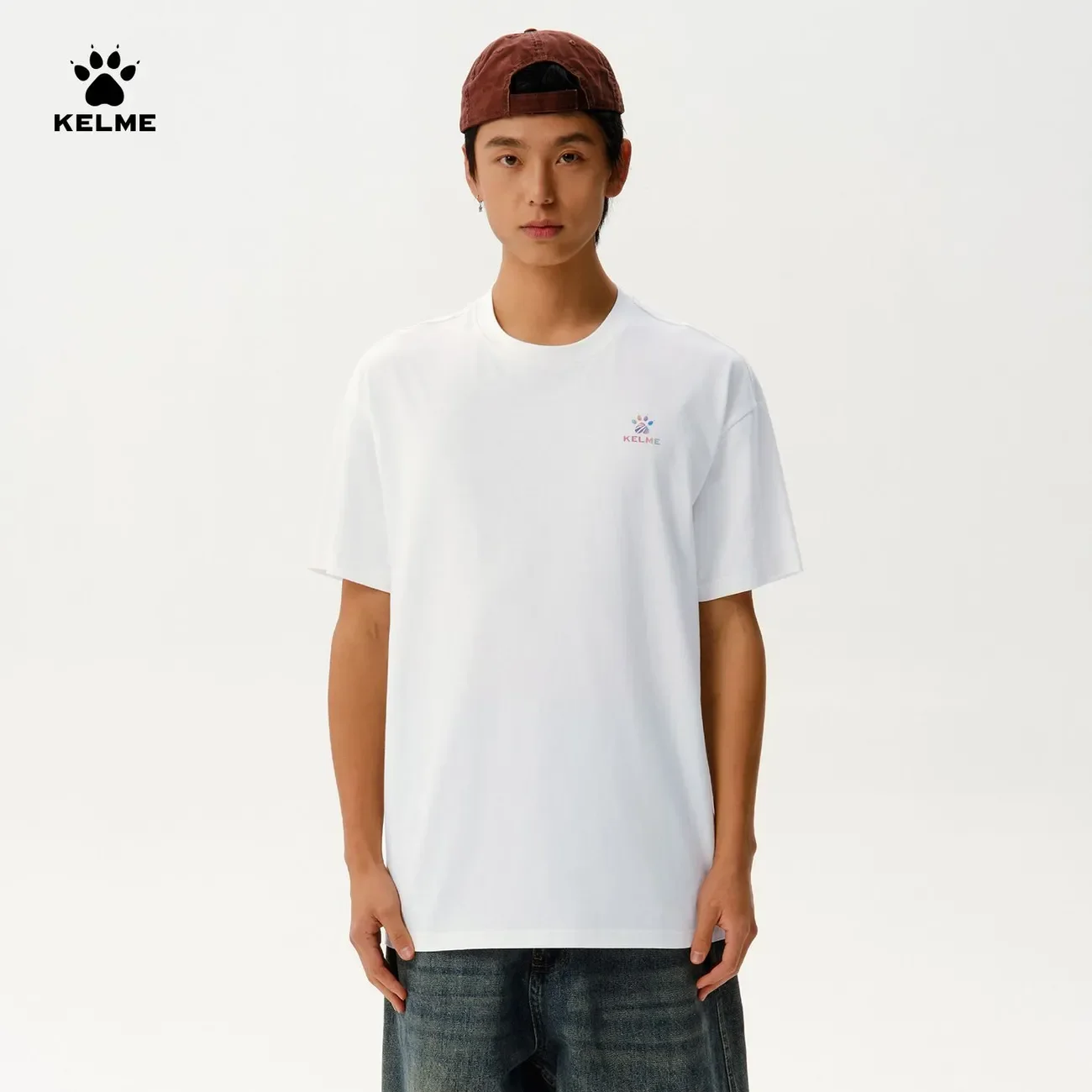 【KELME】Camiseta Masculina KELME de Secagem Rápida Manga Curta 2026 Moda Verão Estampa Garra Casual