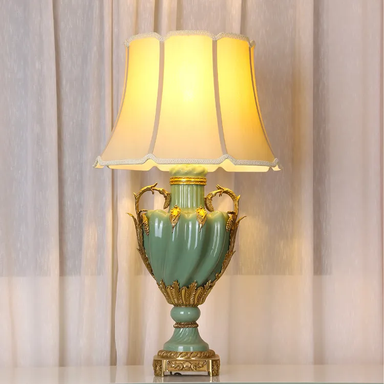 European green ice crack ceramic with copper vase tissue box French court living room entrance fireplace high-end ornament