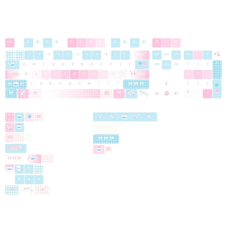 Keycaps Lovely Cake Theme 131Keys MOA Height Set For Mechanical Keyboard