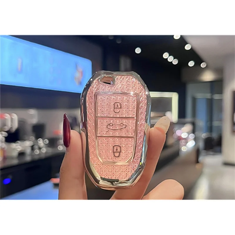 Fashion new style For  408 308 2008 4008 3008 508 5008 508L 301 Smart Remote Car Key Case Fob Bag Cover Ladies Accessories