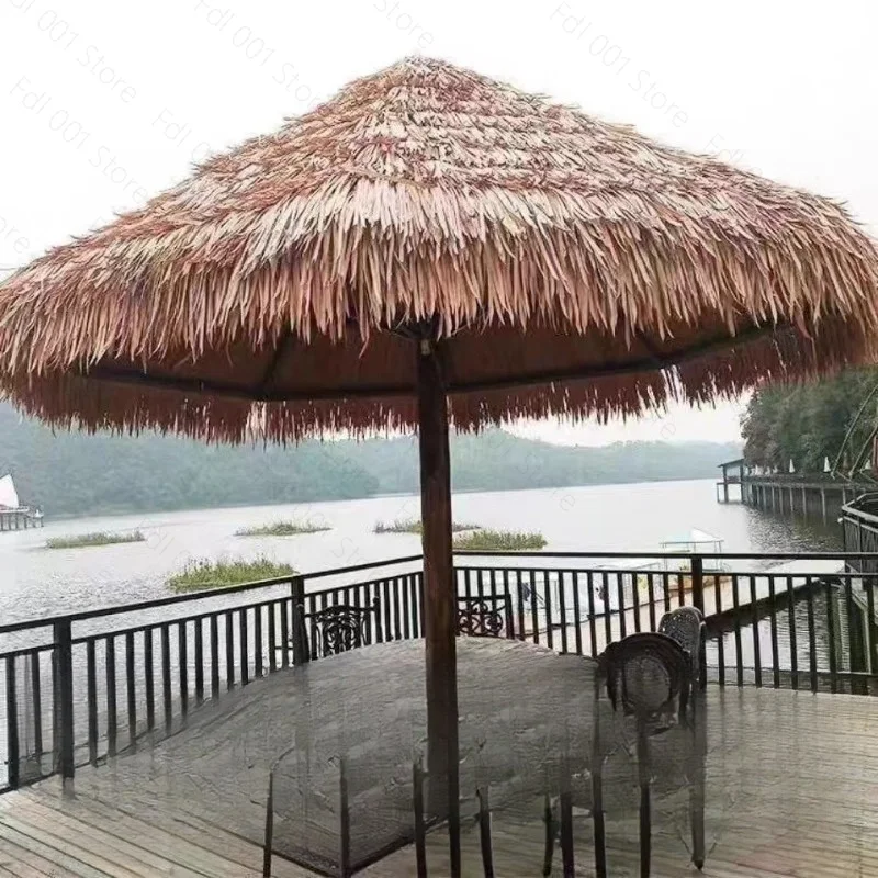 10M Artificial Mexican Straw Roof, Plastic Retardant Thatch Cover for Garden Patio Tiki Bar, Fake Grass Plant Decor