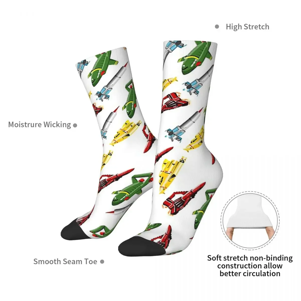 Thunderbirds Pattern Socks Harajuku High Quality Stockings All Season Long Socks Accessories for Unisex Gifts