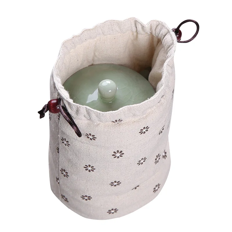 Portable Cotton And Linen Teaware Storage Bag Tea Set Cloth Bag Teapot Storage Bag Creative Travel Tea Bag Tea Accessories LC653