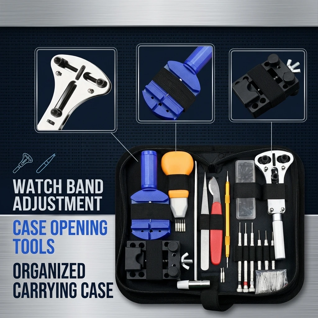 Kit de herramientas para reloj - Watchmaker Repair Tool Kit Case Opener reseña y precio