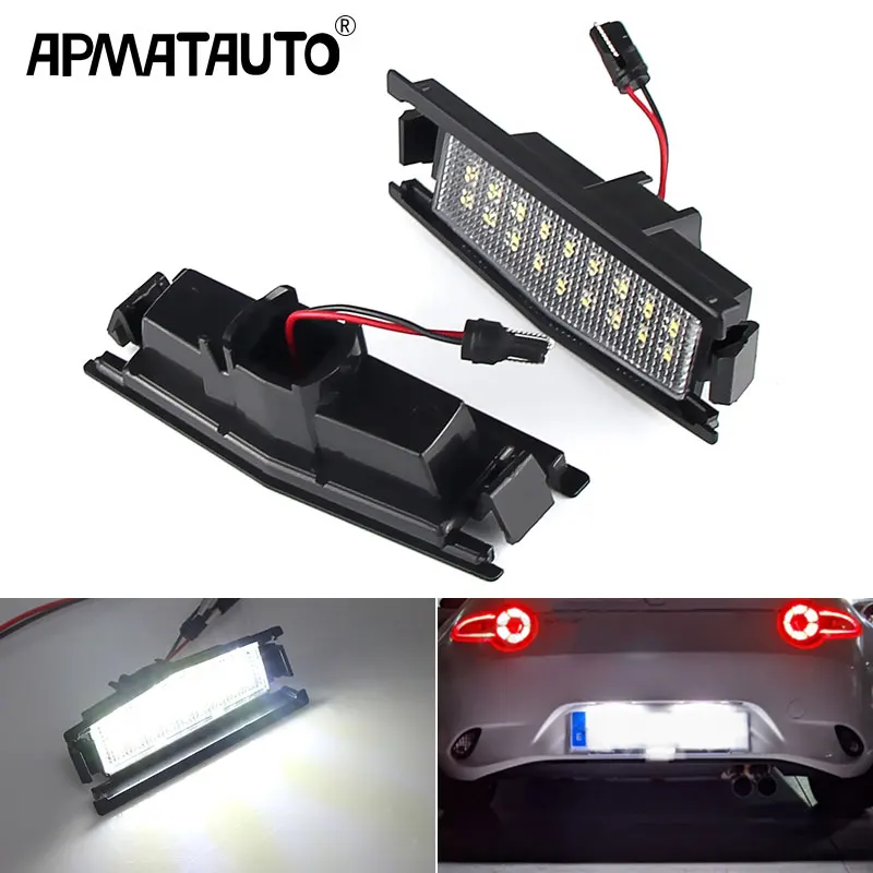 2 uds para Mazda2 Mazda MX-5 Miata 2015-2023 luces LED para matrícula de número lámparas 18smd blanco Canbus OEM # D09H-51-270