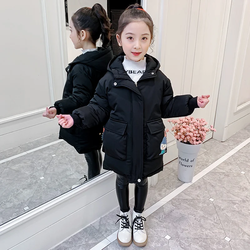 2023 new winter girls' down jacket Deer cotton-padded jacket hooded design cartoon prints cotton-padded jacket beautiful girls