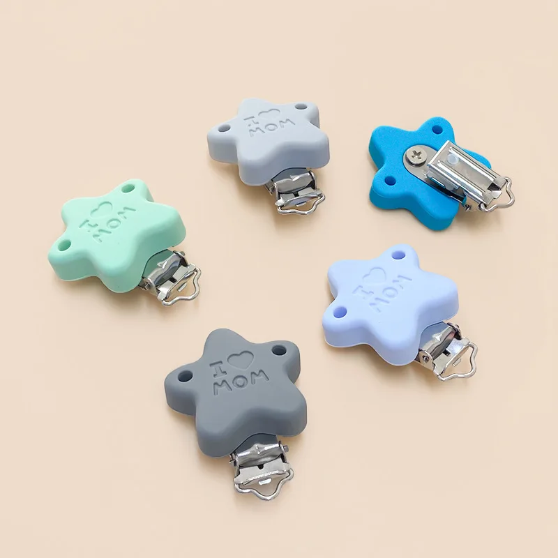 10pcs Silicone Pacifier Chain Clips DIY Baby Teething Toys Teether Clips Necklace Bead Tool Nurs Gift Nipple Chain Accessories