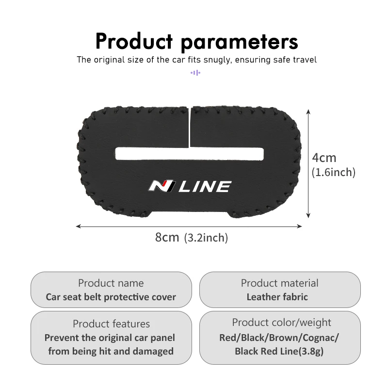 Universal Car Seat Belt Buckle Clip Protector Anti-Scratch Cover For Hyundai N Nline Tucson Kona Sonata Veloster i20 i30