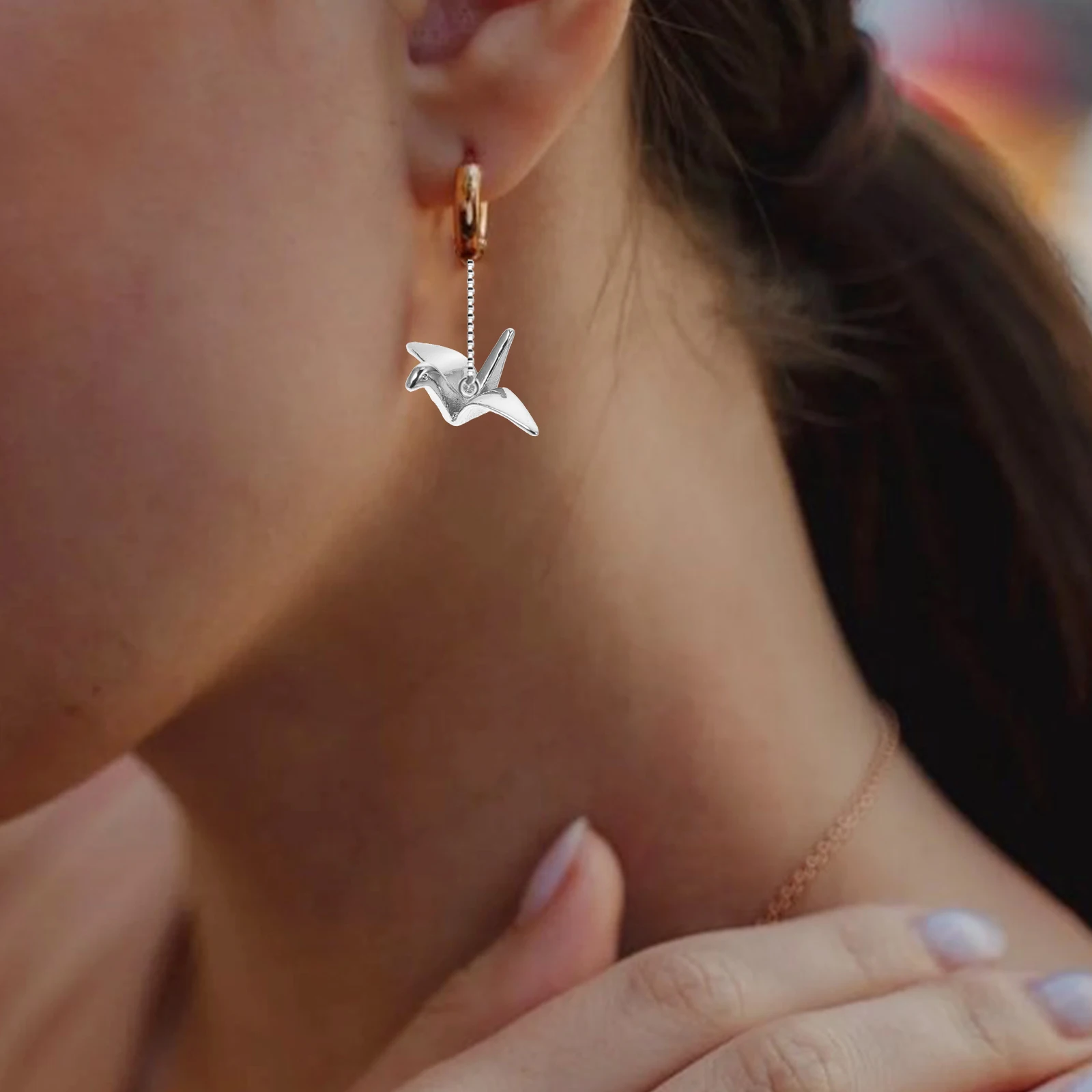 

Cranes Thousand Paper Hair Accessories Clip Keyring Hanging Pendant Travel Origami Charm DIY Hairpins Headdress Crafts Premium