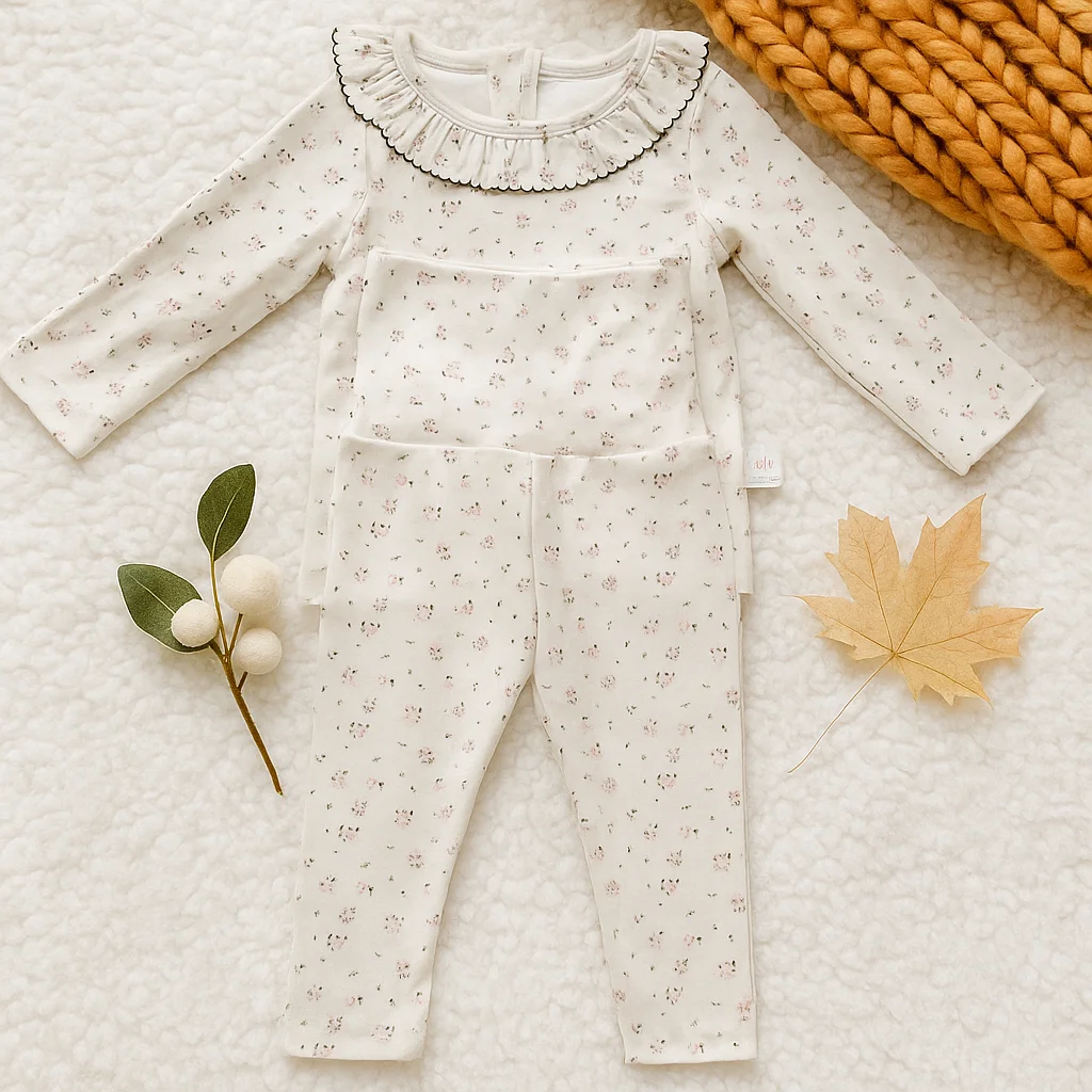 

SeasonSea Baby Set for 0-2Y Comfortable Kids Breathable Loungewear Spring Summer Crawling Suit Floral Print Cotton Set