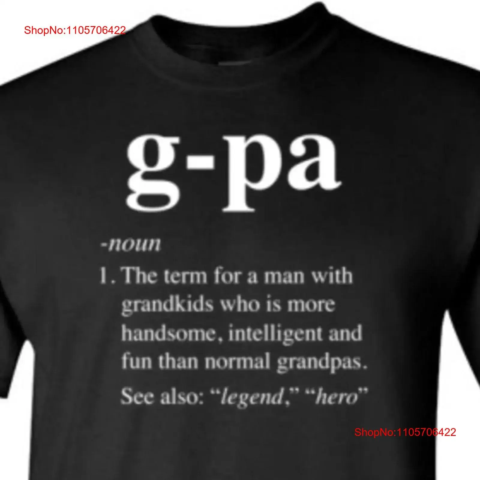 G Pa Definition T Shirt Grandpa Defined Legend Hero Dictionary Funny Birthday Christmas Father Day for Men Grandfather from