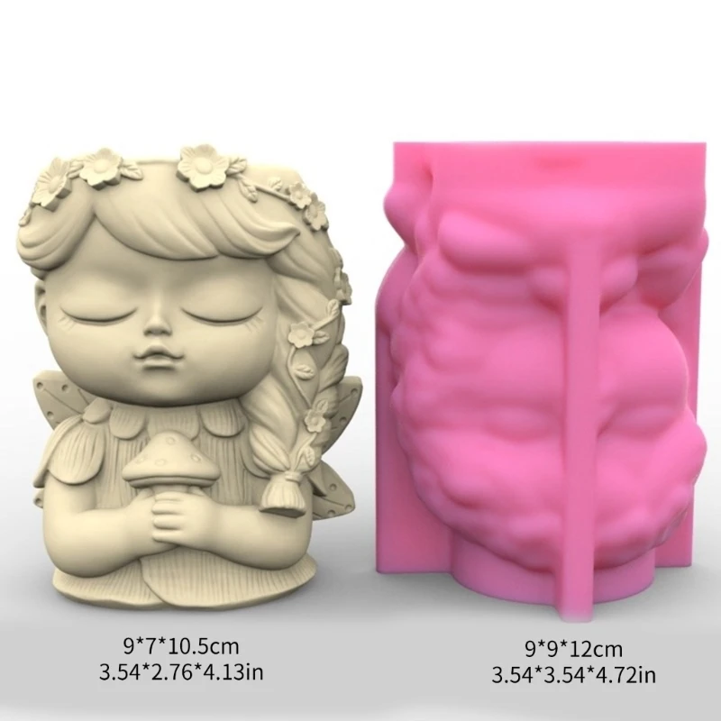 3D Girl Pen Holder Silicone Mold Table Ornament Succulent Planter Flowerpot Mold NEW