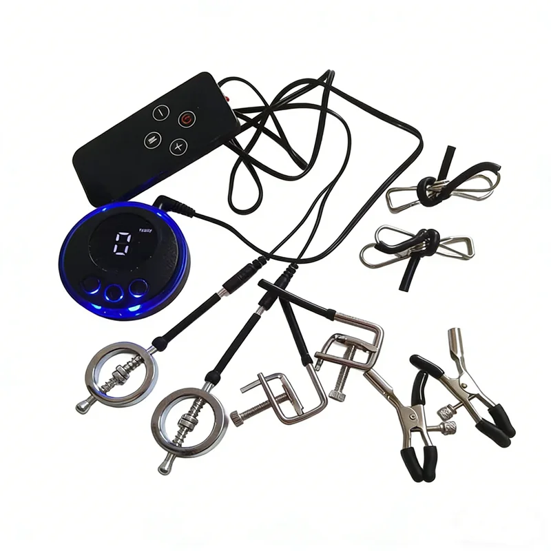 Metal Nipples Clips 8 Modes Electric Shock Labium Clamps Clitoris Stimulation Adult Games Sex Toys for Women Men Couples