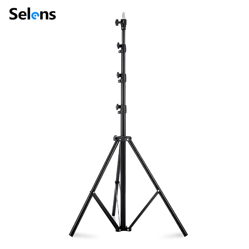 Selens 2.2~3.95m Air-Cushion Light Stand Aluminum Alloy Tripod Bracket for Photography Studio Softbox Flash Reflector LED Video