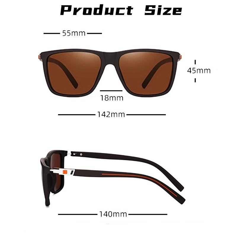 YIMARUILI Fashion Retro Driving UV Protection Eyewear Square Polarized Travel Fishing Optical Prescription Men Sunglasses Frame