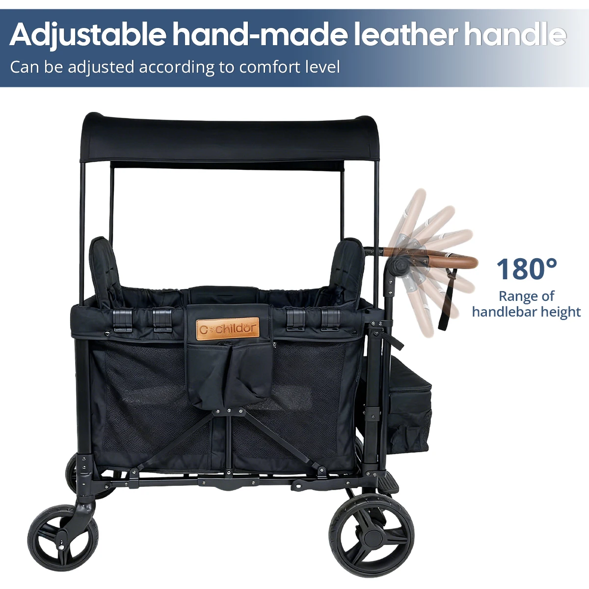 2-местная складная детская коляска, съемный фургон-кемпер на крыше, подходит для детей старше 6 месяцев, рождественские подарки