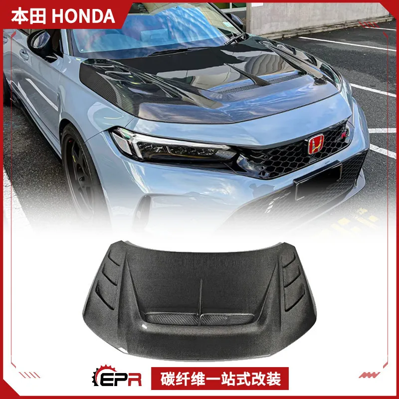 

Подходит для Honda Civic FL5 TypeR TM, крышки из углеродного волокна, модернизация крышки капота с отверстием