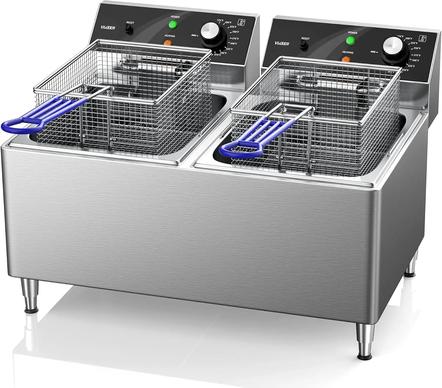 ^Deep fryer Commercial Deep Fryer 12L x 2/25.4QT Dual Tank Electric Deep Fryers with Basket Electric Countertop Fryer