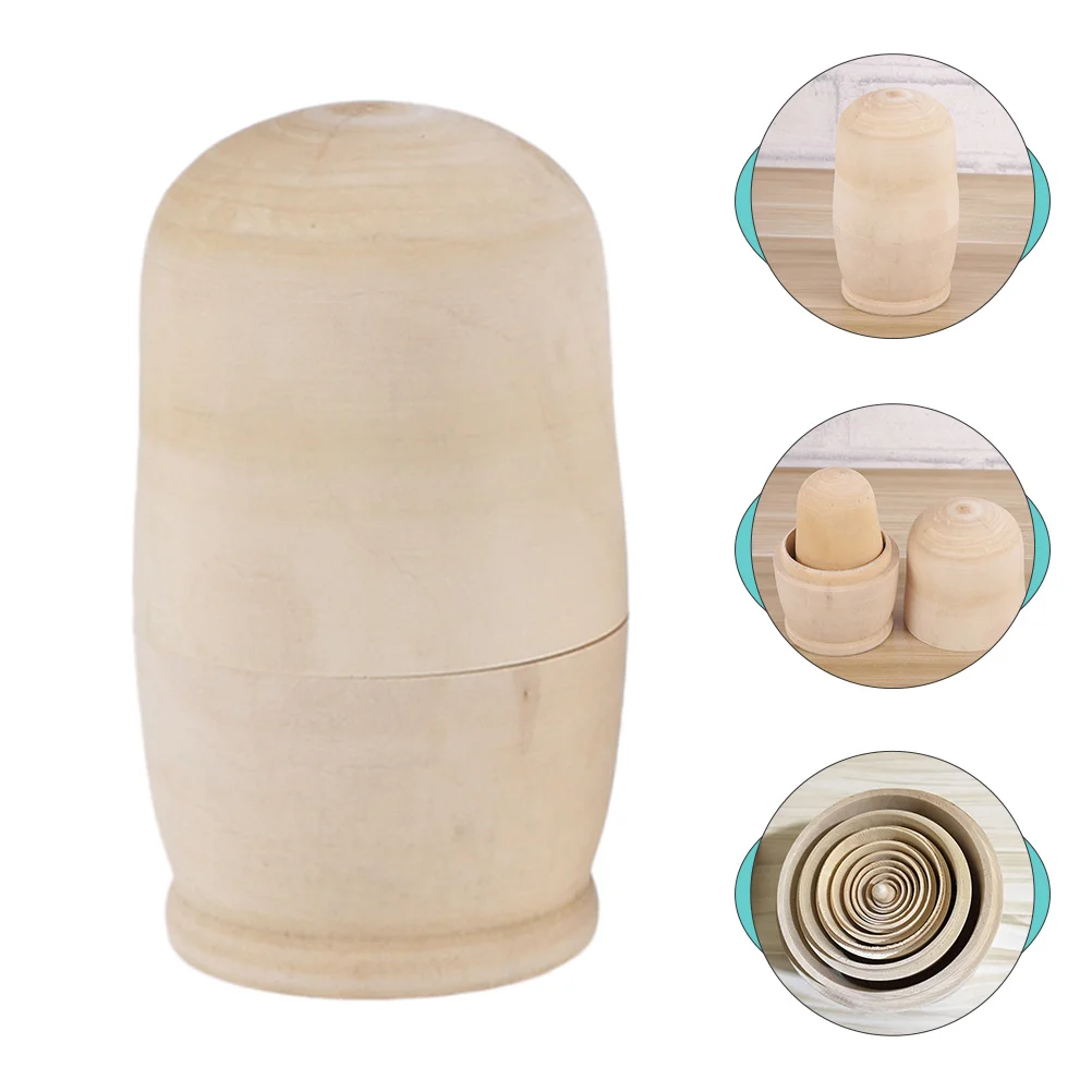 

Diy Blank Babushka Dolls Unfinished Wooden Stacking Toys For Children Cultural Learning Gift