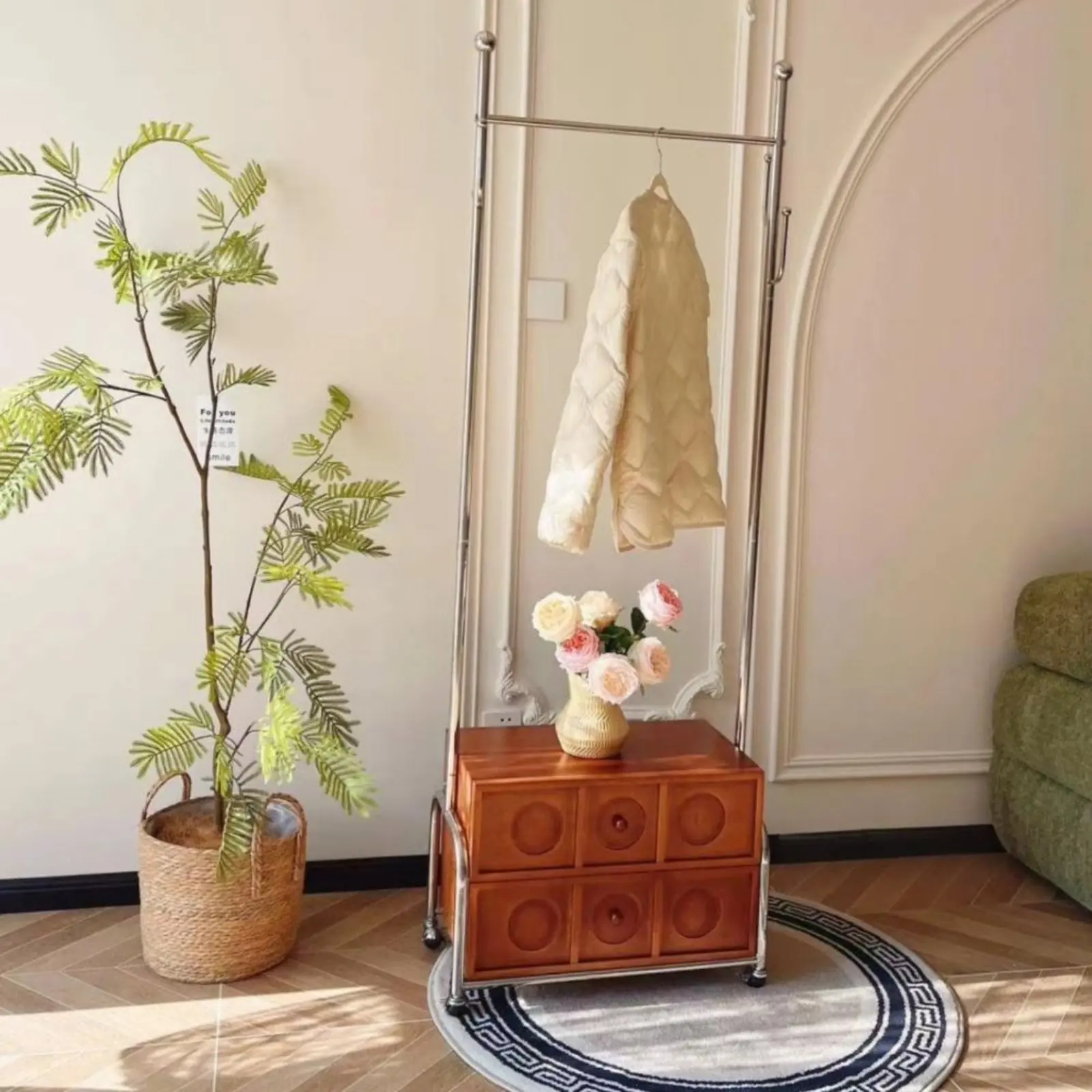 

Hardwood Freestanding Coat Rack, Mobile Clothes Organizer