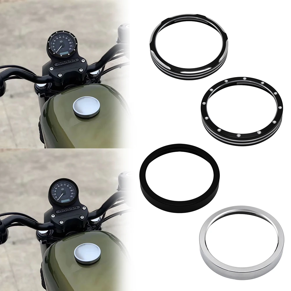 Motorcycle 1Pc Black Speedometer Aluminum Ring Trim Bezel Cover For Harley Dyna Stree Sportster 883 1200 2004-2018