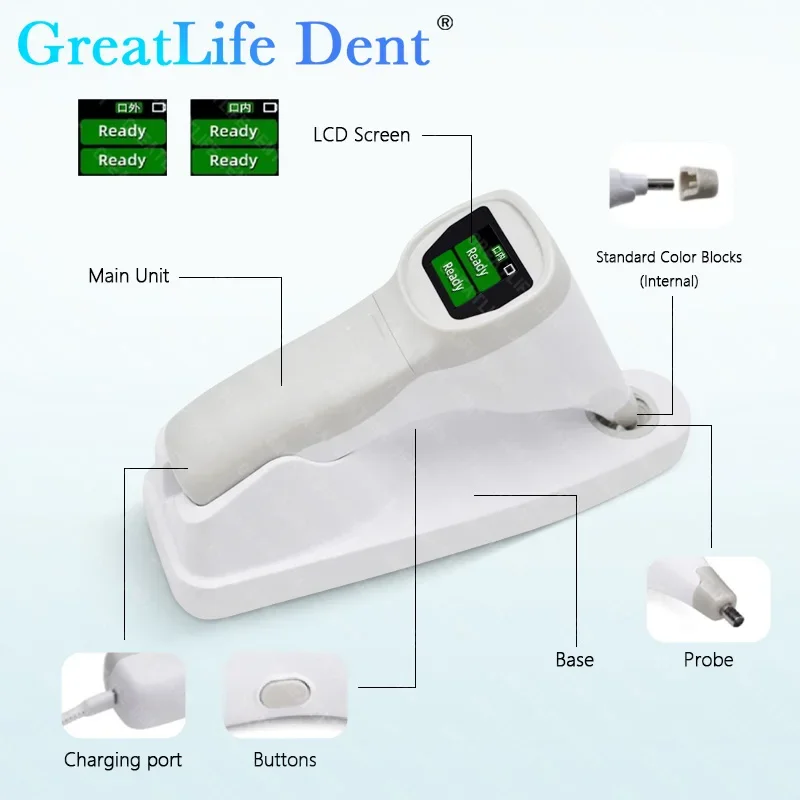 Greatlife บุ๋มมืออาชีพคลาสสิกอิเล็กทรอนิกส์อัตโนมัติสีฟอกสีฟันหลายสีคู่มือเฉดสีฟอกสีฟัน