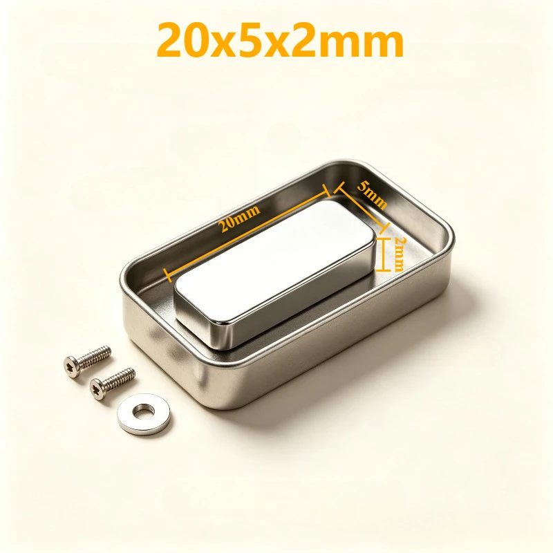 20x5x2mm N35 Rectangular Block Neodymium Magnet 20*5*2 mm Super Strong Permanent Rare Earth Magnetic Magnet for DIY Home Crafts