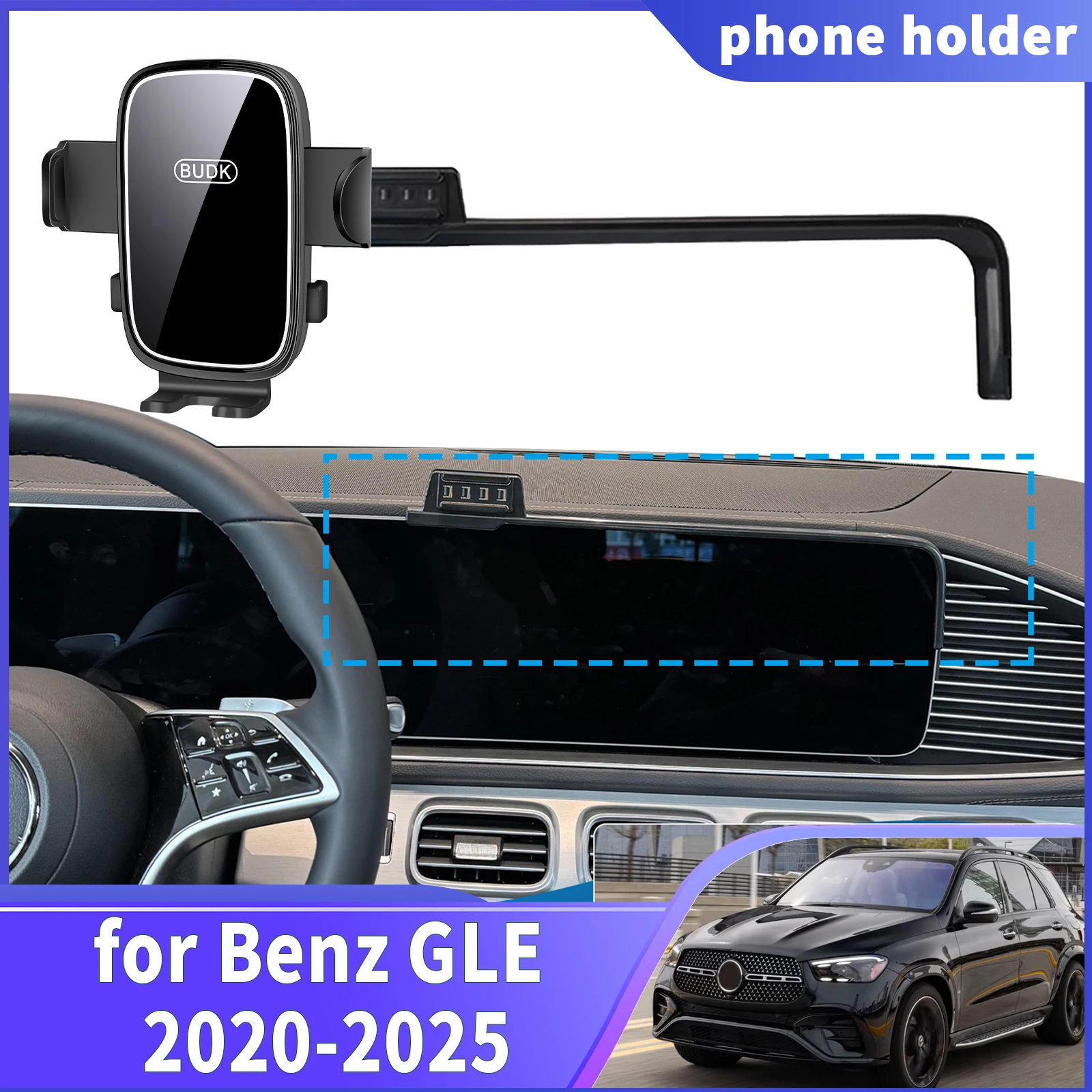 

fit for Mercedes-Benz GLE 2020 2021 2022 2023 2024 2025 W167 Navigation Phone Holder Mount Customized Car accessoires