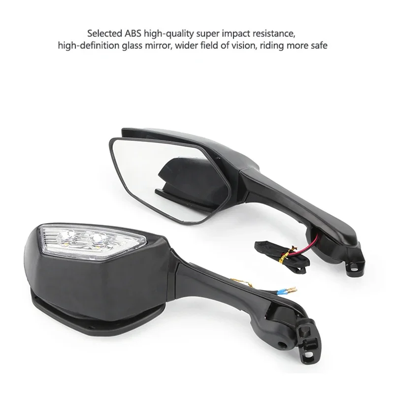 

Side Rearview Mirrors With LED Turn Signals Light For Kawasaki Ninja ZX10R ZX1000 2011-2015 2012 2013 2014 /H2 2014-2015