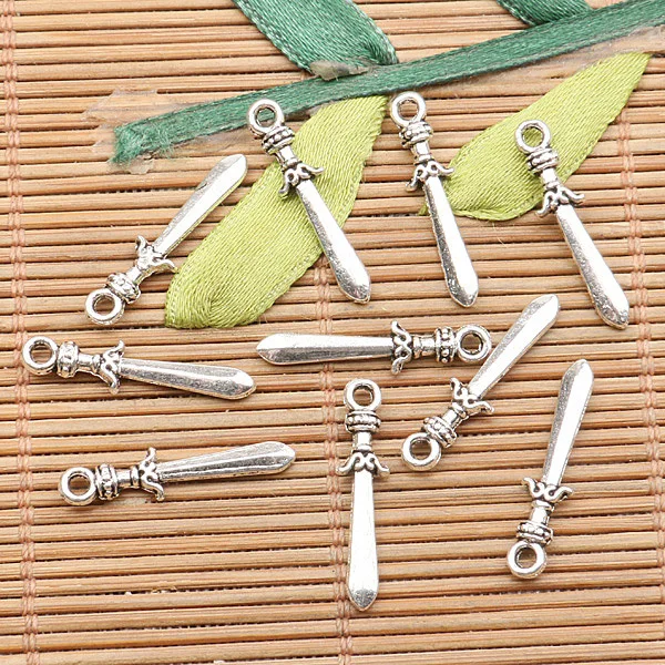 50pcs 22*5mm Tibetan Silver Color Sword Design Charms EF2582 Charms for Jewelry Making