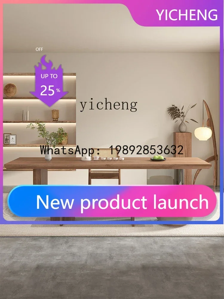 

Solid Wood Tea Table and Chair Combination Home Office Living Room Acrylic Tea Table