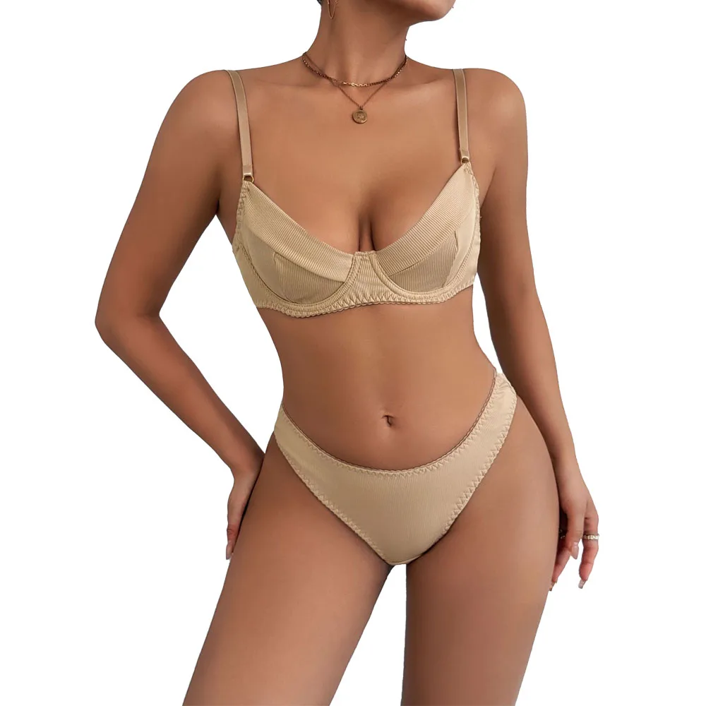 

Женское нижнее белье, комплекты из 2 предметов, сексуальный ультратонкий беспроводной бюстгальтер с кольцом, мягкий комфортный бюстгальтер без косточек, комплект бесшовных бюстгальтеров и стрингов