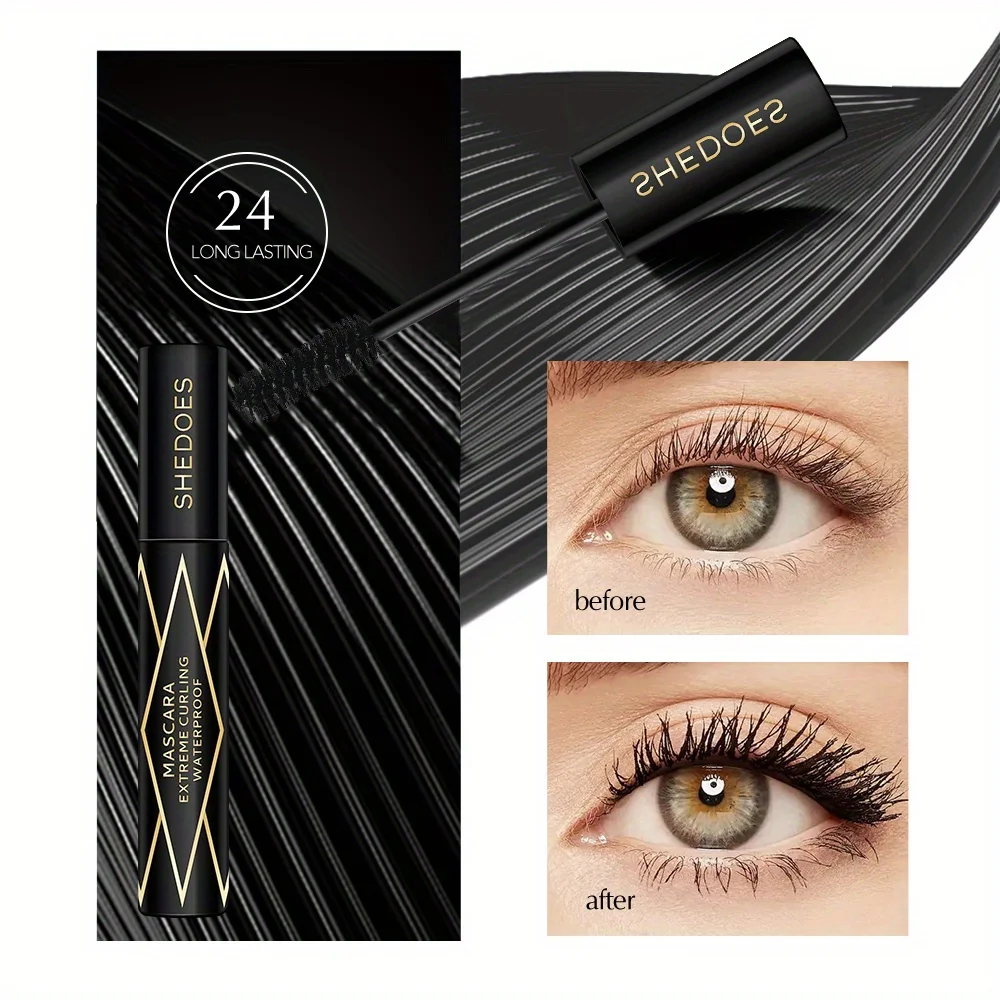 Waterproof and sweat-proof, easy to apply makeup, dense, curly and slender, non-smudging mascara.