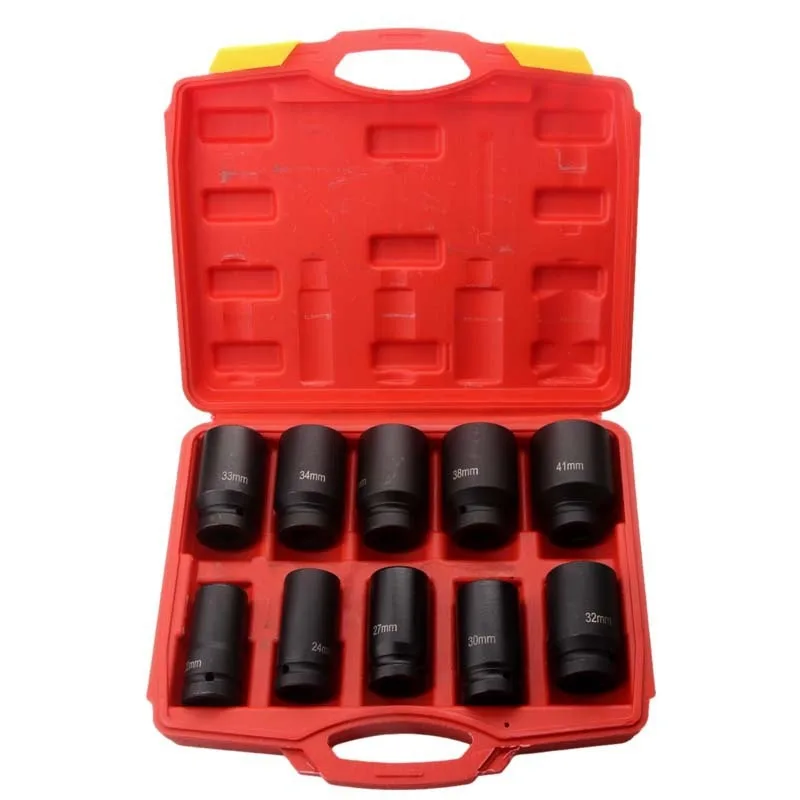 

3/4 wind cannon sleeve set, hardware auto repair tool combination 10pc pneumatic sleeve wrench black
