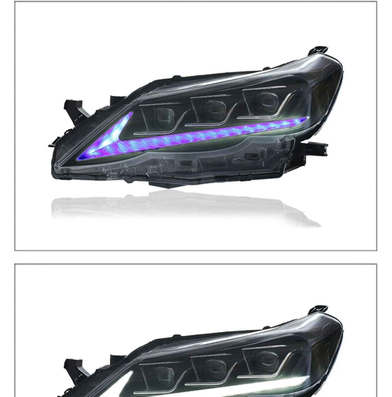 

for 10-12 Toyota Reiz Modified Headlight Assembly, Daytime Running Light, Flow Light, Turn Signal, Dual Lens