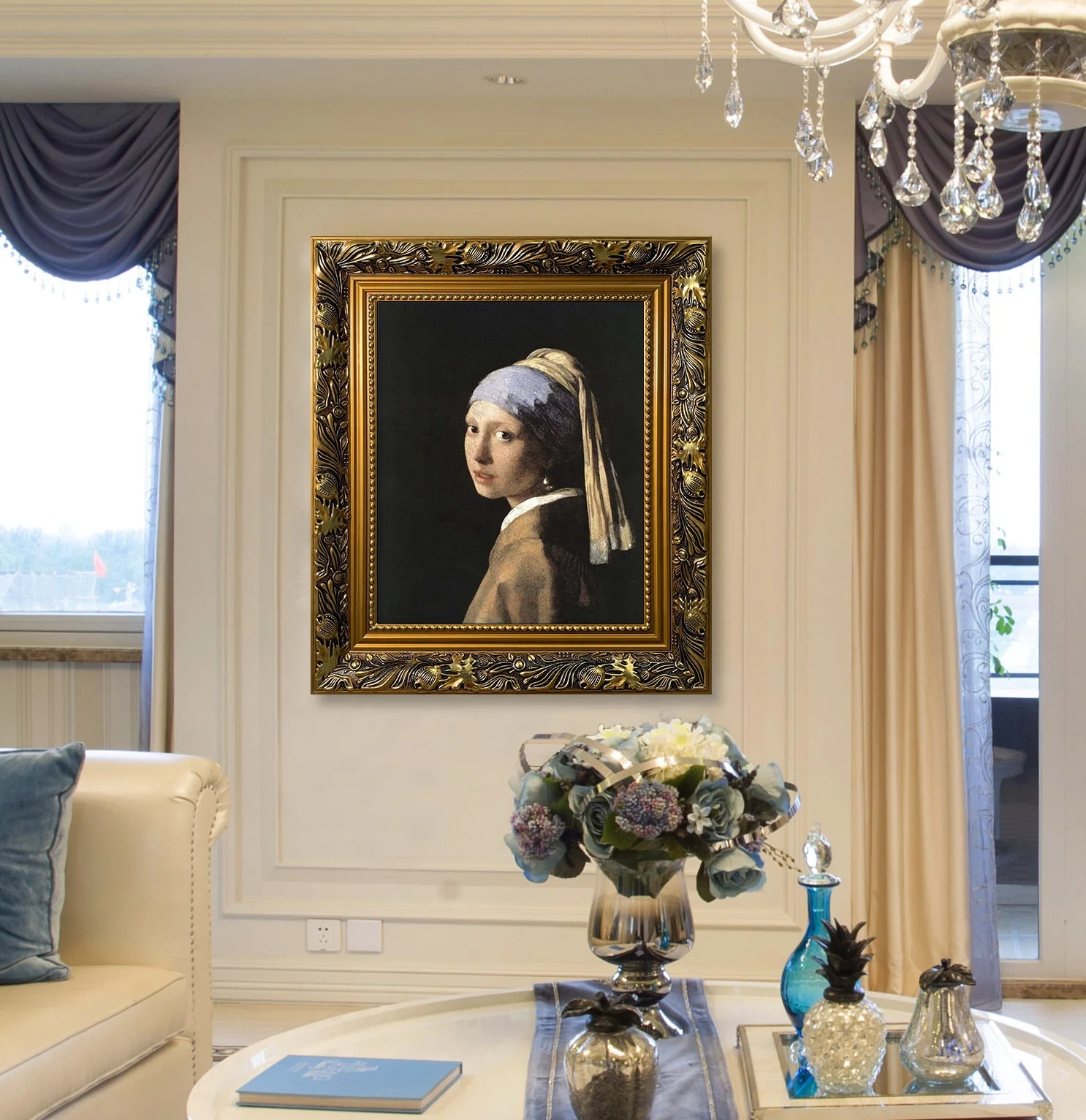 Famous Paintings Johannes Vermeer The Girl with a Pearl Earring Home Decoration Wall Reproduction Oil Painting