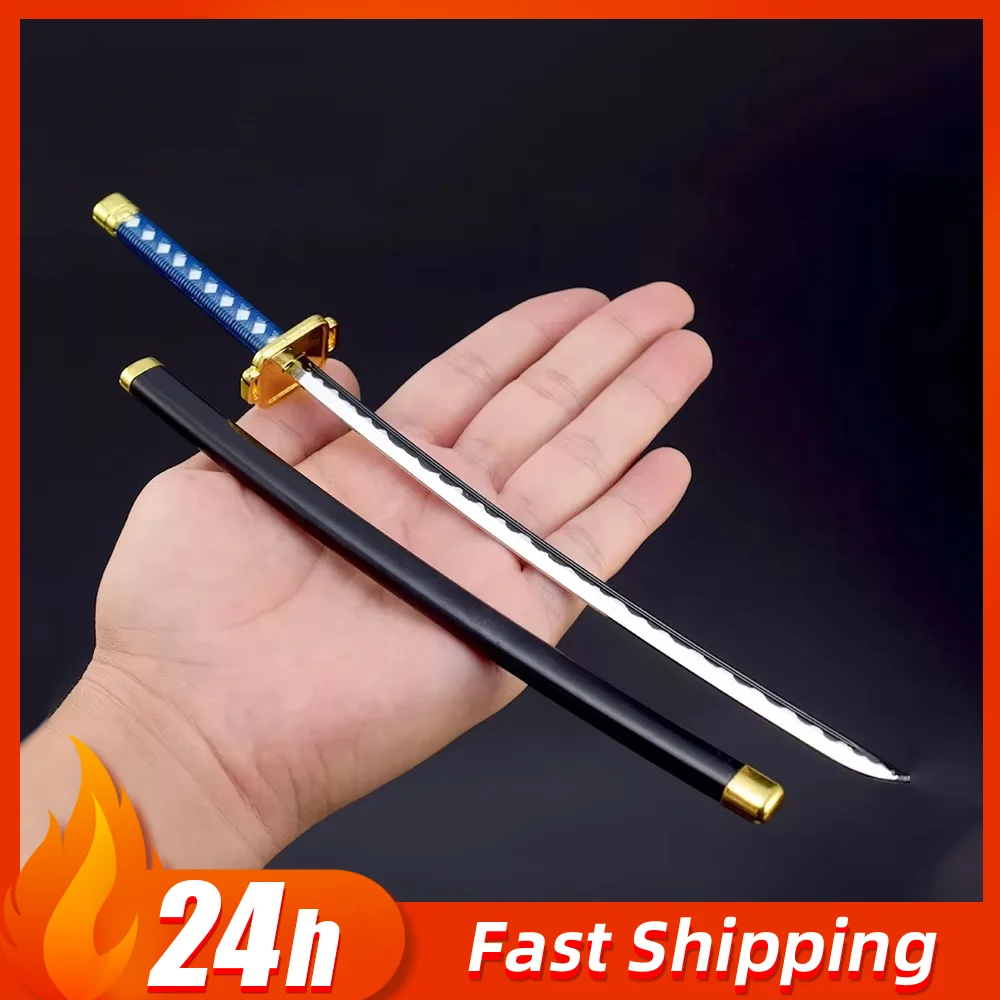 26 centimetri Candeggina Spada Aizen Sousuke Kyoka Suigetsu Arma Modello In Metallo Katana Artigianato Portachiavi Samurai Cosplay prop Giocattoli Regalo