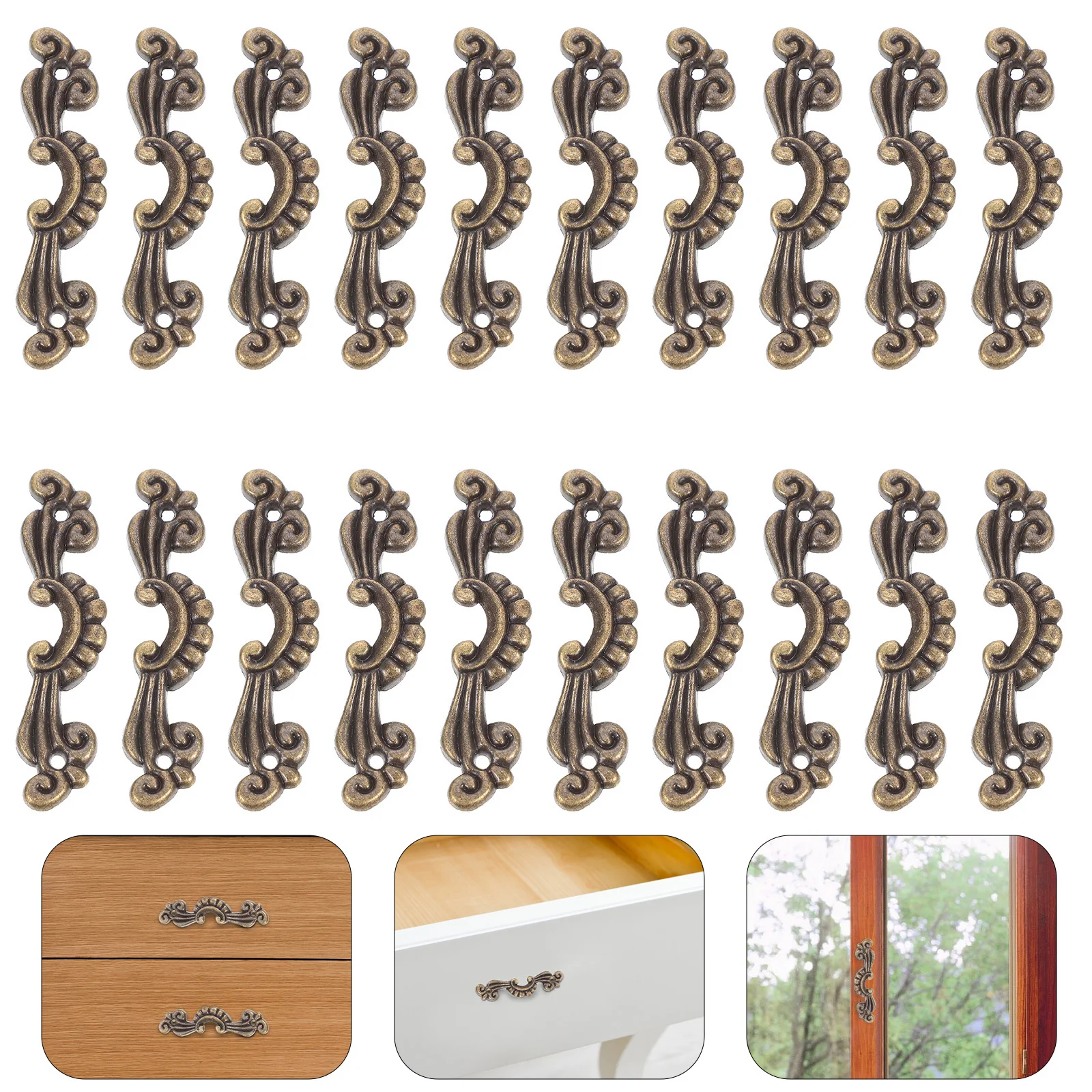 1 مجموعة سبائك الزنك خزانة تسحب مقابض الأدراج خمر سطح أملس سهلة التركيب أجهزة ديكور المنزل صندوق خشبي لوازم #1