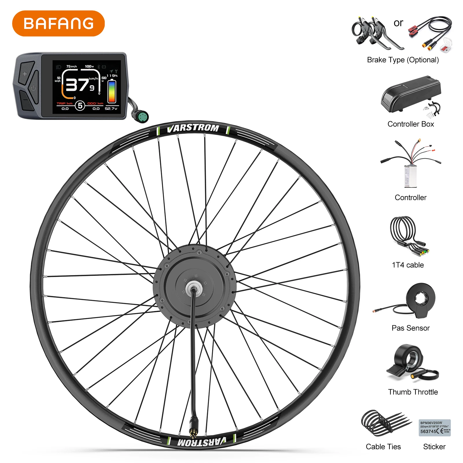 2 jaar garantie | 48V 500W Bafang Wielnaafmotor Elektrische Fiets Ombouwset Achter- en Voorwielmotor 8fun eBike Kit voor eCity - afbeelding 2