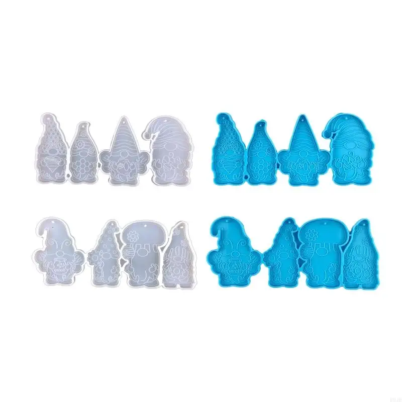 R9JE Little Dwarf Keychain Silicone Mold Handmade Mold Christmas Day Gift Jewelry