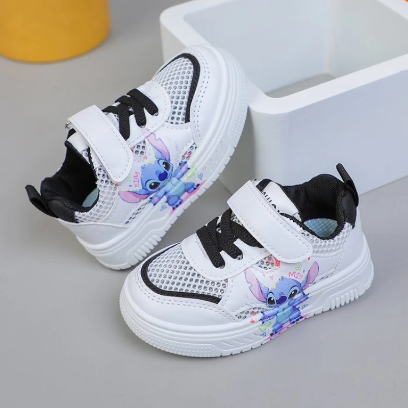 

Disney Stitch Kids Casual Shoes Cartoon Mesh Spring Comfortable Running Flat Shoes For Children Anti-slip Breathable Kids Shoes