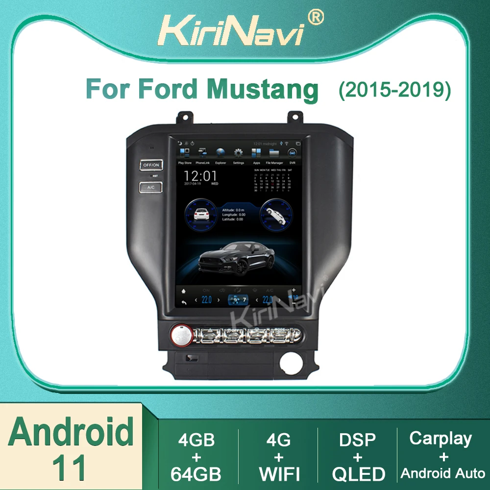 

Автомагнитола Kirinavi для Ford Mustang 2015-2019, Android 11, GPS-навигация, автомобильное радио, DVD, мультимедийный видеоплеер, 4G DSP, Wi-Fi, стерео