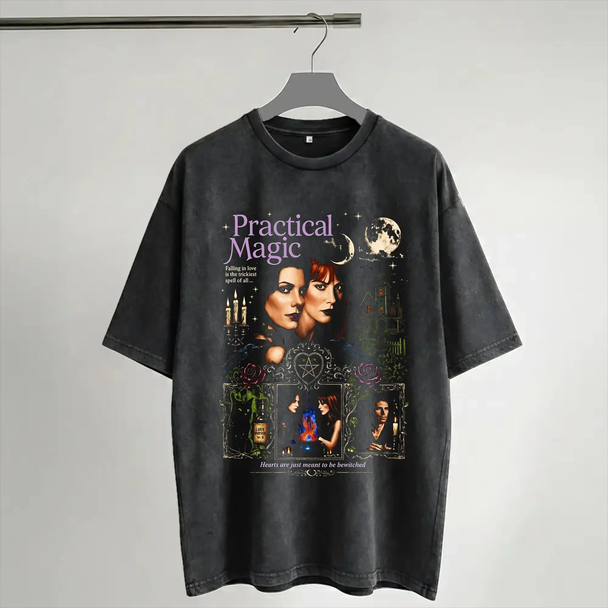 Practical Magic 2 Washed T Shirt Streetwear Hip Hop Vintage T-Shirts  Tees Men Women Cotton Streetwear
