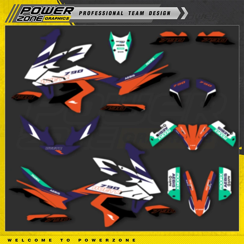 PowerZone Custom Team Graphics Backgrounds Decals for Stickers Kit For KTM  ADV790 2019 2020 2021 2022 Motorcycle Stickers 002