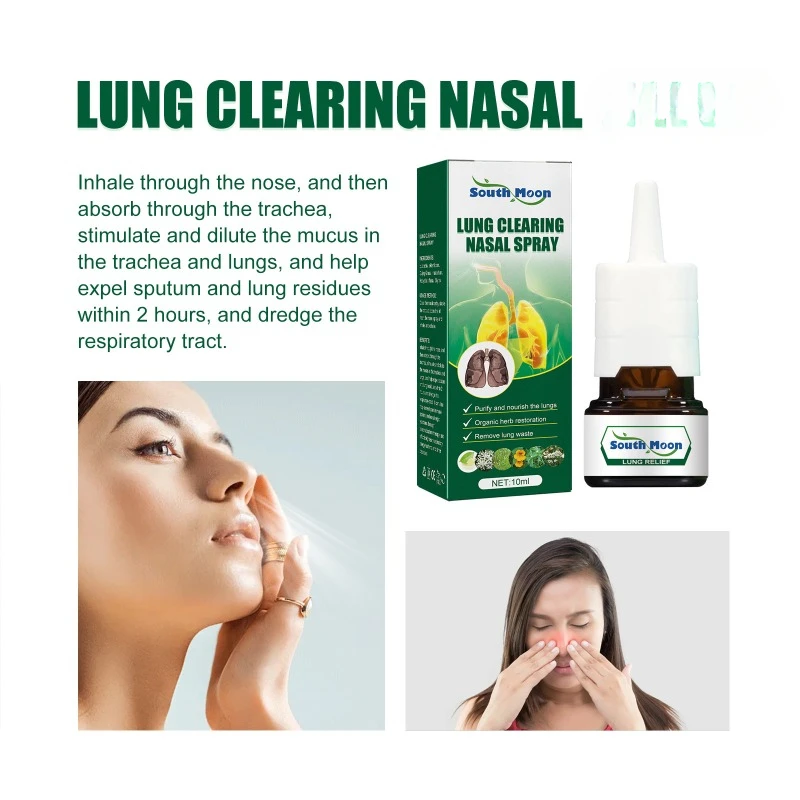 Espray Nasal para limpieza de pulmones, purifica y nutre los pulmones, alivia la obstrucción Nasal, elimina la incomodidad Nasal, deja de roncar, espray Nasal