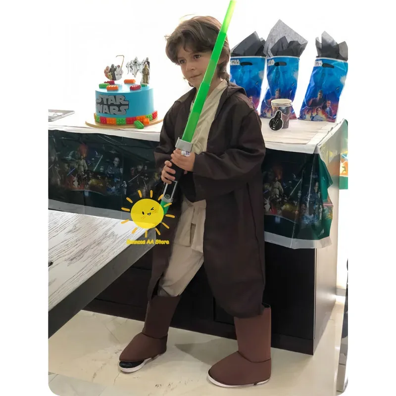 2025 11 야수 왕국 영화 나이트 스타 워즈 코스프레 의상 제다이 주문 브라운 슈트 망토 벨트 할로윈 카니발 코
